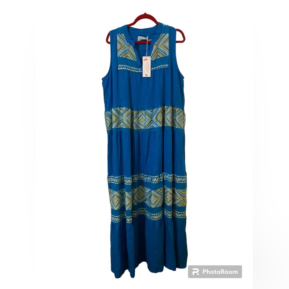 Haris Cotton Maxi Dress Blue